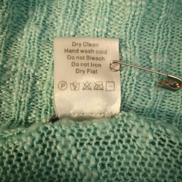 Charlotte Russe Ladies Size Large Fringed Edge Lightweight Mint Green Cardigan - Picture 5 of 8